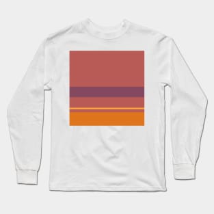 A scarce consistency of Old Heliotrope, Dark Mauve, Giant'S Club, Brownish Orange and Mango stripes. Long Sleeve T-Shirt